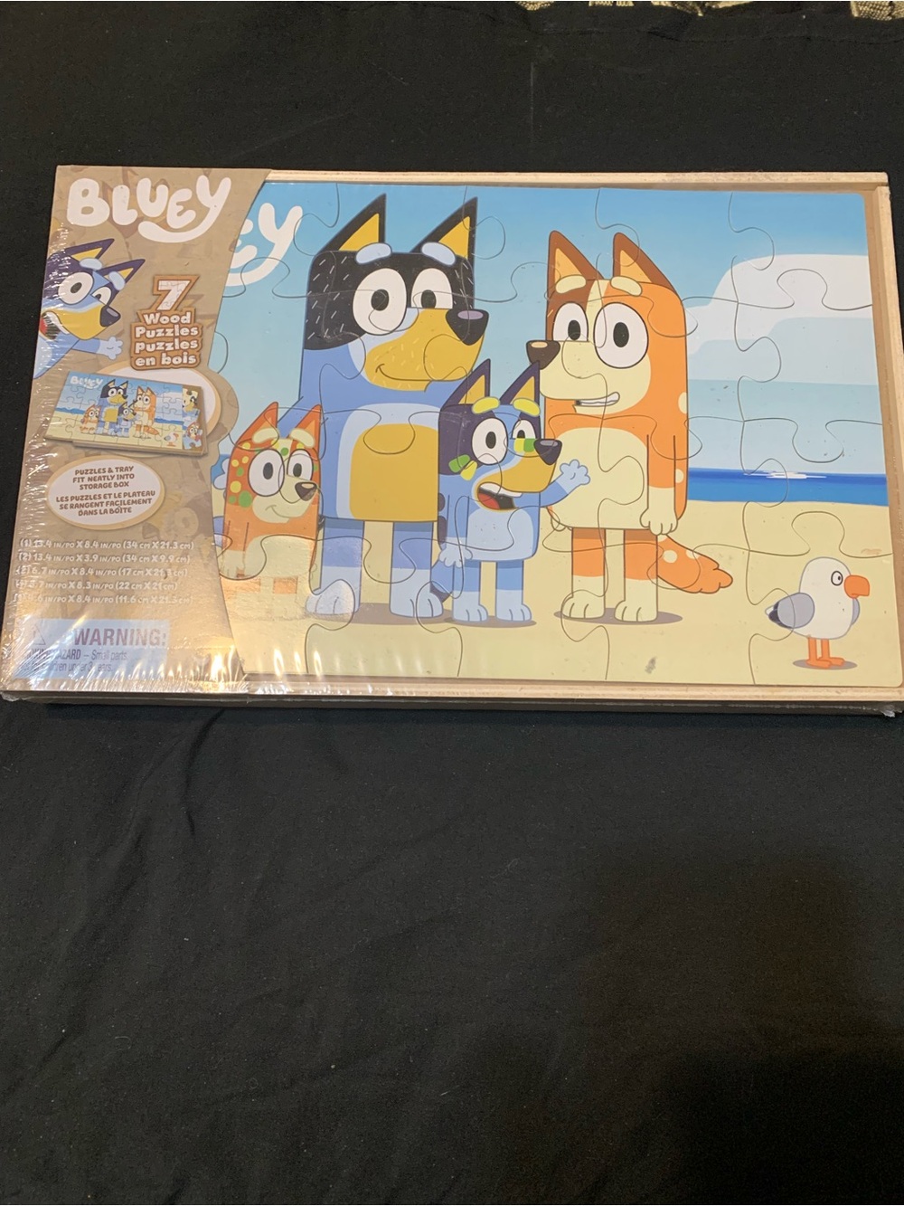Bluey Family Wooden Puzzle Set - Blue, Orange, Yellow